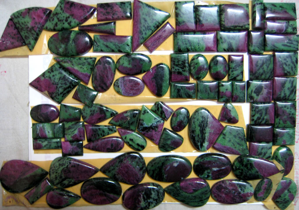 Ruby in Fuschite Cabochons, Gemstone Cabochons