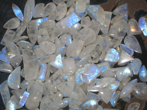 Rainbow Moonstone Cabochons, Gemstone Cabochons