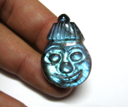 Labradorite Jokker Face Carving