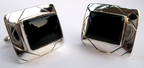 925 Silver Black Onyx Cufflinks