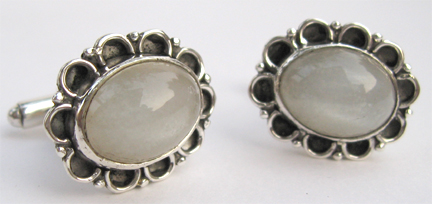 925 Silver Moonstone Cufflinks