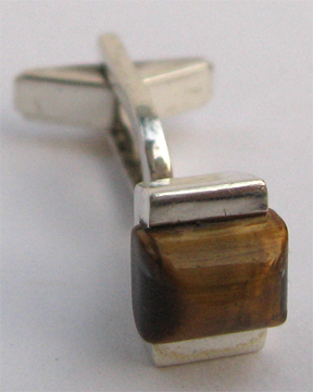 925 Silver Tiger Eye Cufflinks